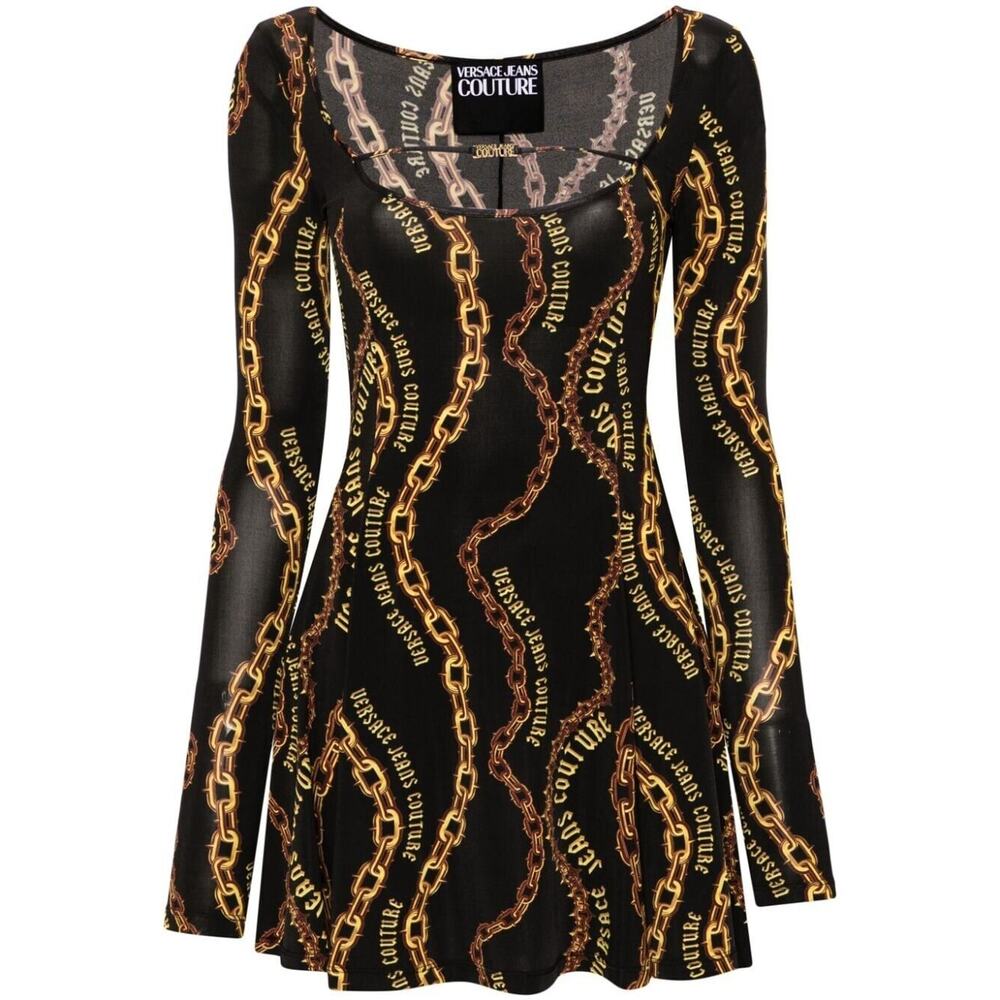 Versace Jeans Couture chain-link print mini dress Size 40 Small $575